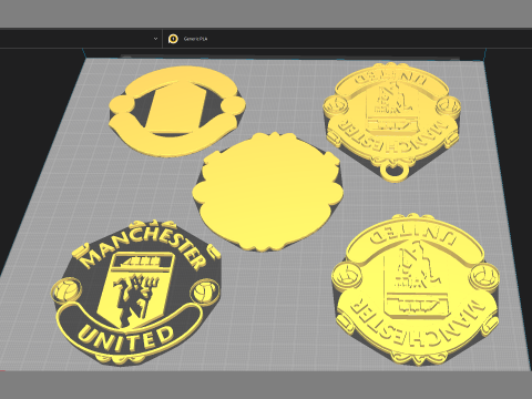 Premier League Manchester United keychain badge printable and renderable Modelo de Impressão 3D