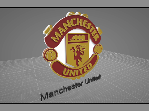 Premier League Manchester United keychain badge printable and renderable Modelo de Impressão 3D