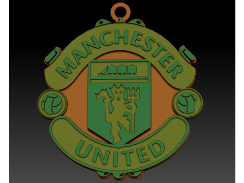 Premier League Manchester United keychain badge printable and renderable Modelo de Impressão 3D