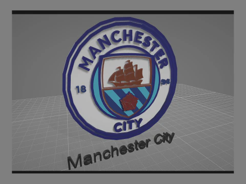Premier League Manchester City keychain badge printable and renderable 3D Print Model