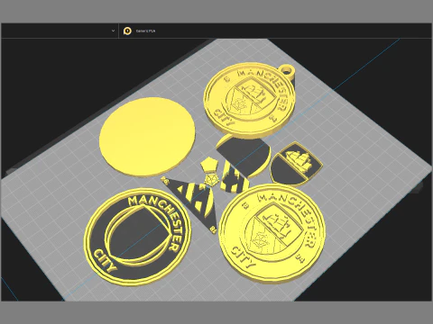 Premier League Manchester City keychain badge printable and renderable 3D Print Model