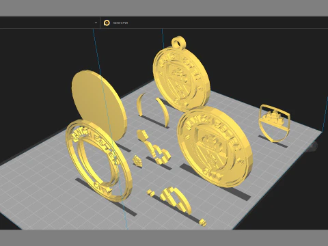 Premier League Manchester City keychain badge printable and renderable 3D Print Model