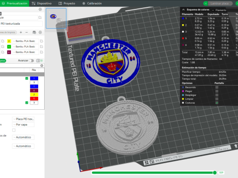 Premier League Manchester City keychain badge printable and renderable 3D प्रिंट मॉडल