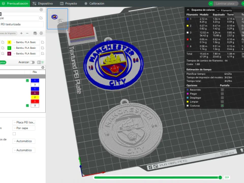 Premier League Manchester City keychain badge printable and renderable 3D Print Model