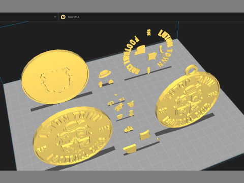 Premier League Luton Town keychain badge printable and renderable 3D Print Model
