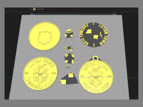 Premier League Luton Town keychain badge printable and renderable 3D Print Model