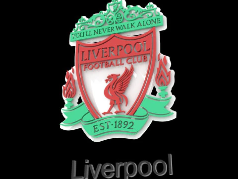 Premier League Liverpool keychain badge printable and renderable 3D Print Model