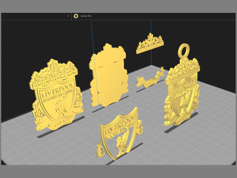 Premier League Liverpool keychain badge printable and renderable 3D Print Model