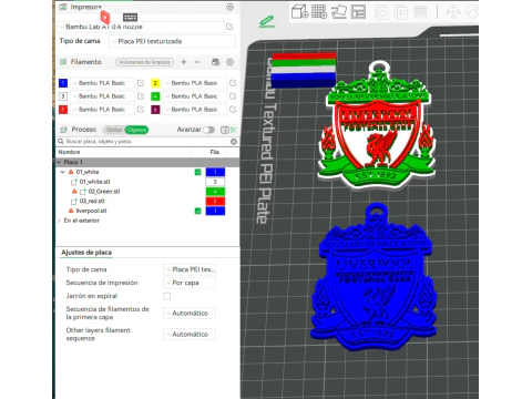 Premier League Liverpool keychain badge printable and renderable 3D Print Model