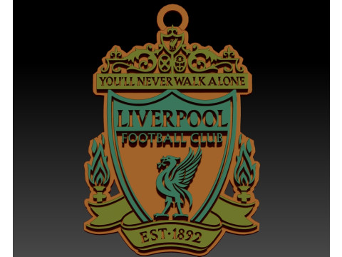 Premier League Liverpool keychain badge printable and renderable 3D 프린트 모델
