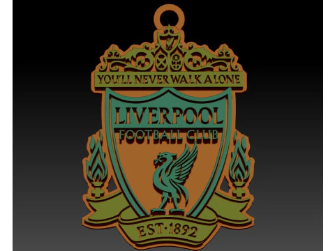 Premier League Liverpool keychain badge printable and renderable 3D Print Model