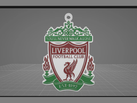 Premier League Liverpool keychain badge printable and renderable 3D Print Model