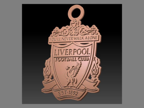Premier League Liverpool keychain badge printable and renderable 3D Print Model