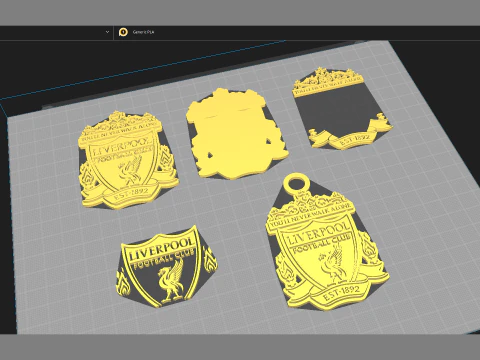 Premier League Liverpool keychain badge printable and renderable 3D Print Model