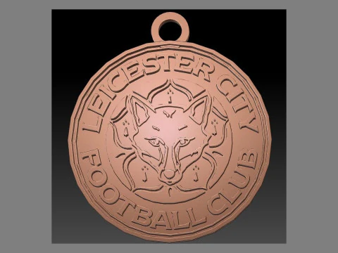 Premier League Leicester City keychain badge printable and renderable 3D Print Model