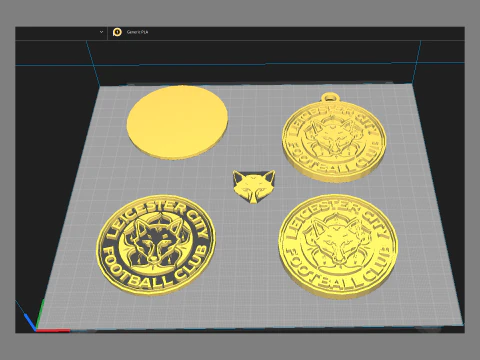 Premier League Leicester City keychain badge printable and renderable 3D Print Model
