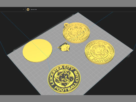Premier League Leicester City keychain badge printable and renderable 3D Print Model
