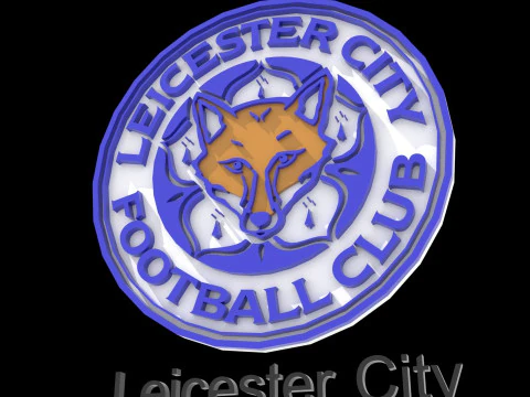 Premier League Leicester City keychain badge printable and renderable 3D Print Model