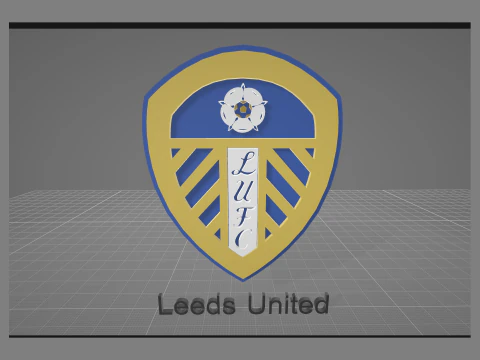 Premier League Leeds United keychain badge printable and renderable 3D Print Model