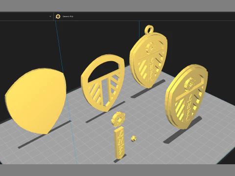 Premier League Leeds United keychain badge printable and renderable 3D Print Model