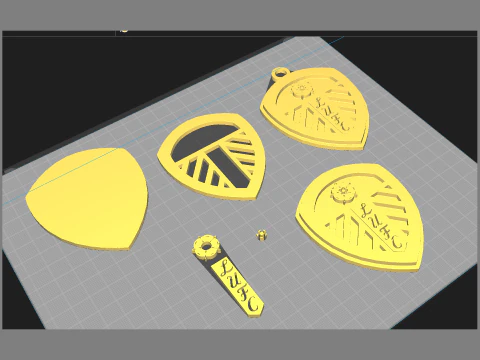 Premier League Leeds United keychain badge printable and renderable 3D Print Model