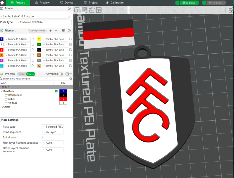 Premier League Fulham keychain badge printable and renderable Modèles 3D en vedette .c4d .max .obj .3ds .fbx .stl .blend