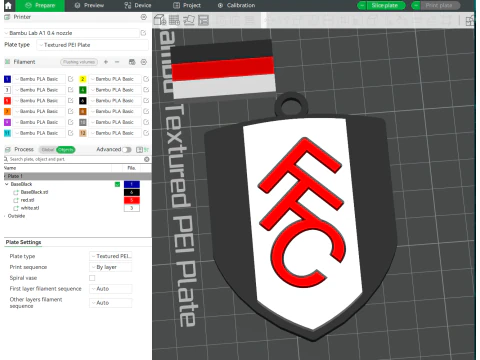 Premier League Fulham 키체인 배지 인쇄 및 렌더링 가능 3D 프린트 모델