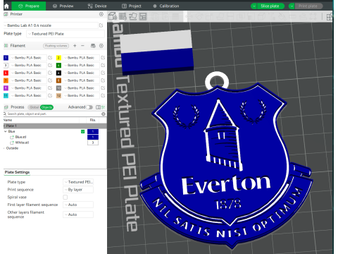 Premier League Everton keychain badge printable and renderable 3D Baskı Modeli