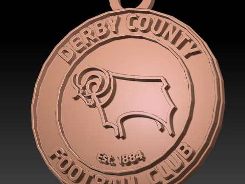 Premier League Derby County FC keychain badge printable and renderable 3D 프린트 모델
