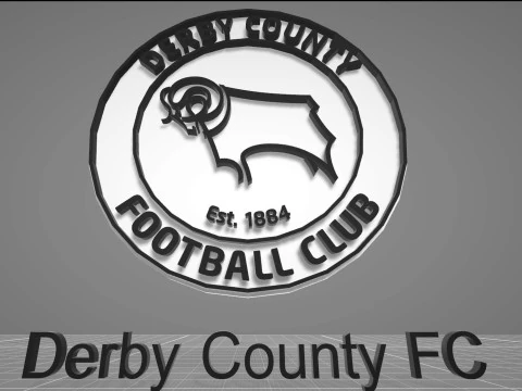 Premier League Derby County FC keychain badge printable and renderable 3D Print Model