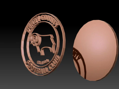 Premier League Derby County FC keychain badge printable and renderable 3D Print Model