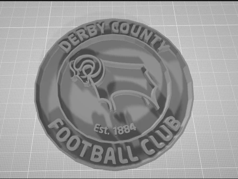 Premier League Derby County FC keychain badge printable and renderable 3D Print Model