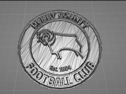 Premier League Derby County FC keychain badge printable and renderable 3D Print Model
