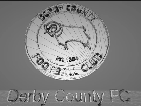 Premier League Derby County FC keychain badge printable and renderable 3D Print Model