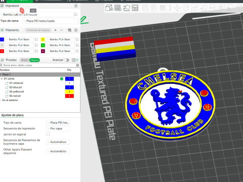 Premier League Chelsea keychain badge printable and renderable 3D Принт Модель