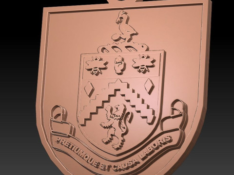 Premier League Burnley keychain badge printable and renderable 3D-printmodel