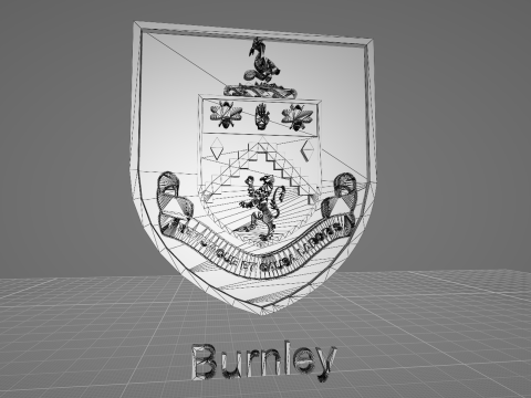 Premier League Burnley keychain badge printable and renderable 3D-printmodel