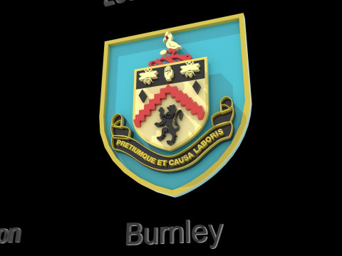 Premier League Burnley keychain badge printable and renderable 3D-printmodel