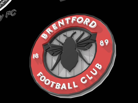 Premier League Brentford keychain badge printable and renderable 3D Принт Модель
