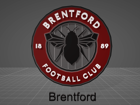 Premier League Brentford keychain badge printable and renderable 3D Принт Модель