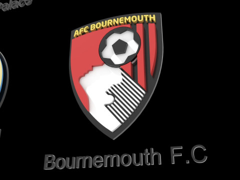 Premier League Bournemouth FC keychain badge printable and renderable 3D Print Model