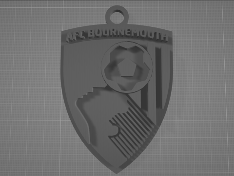 Premier League Bournemouth FC keychain badge printable and renderable 3D Print Model