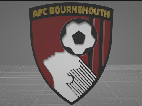 Premier League Bournemouth FC keychain badge printable and renderable 3D Print Model
