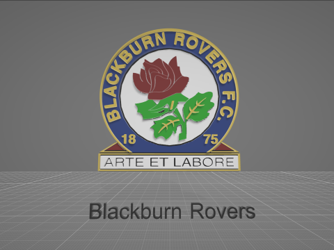 Premier League Blackburn Rovers keychain badge printable and renderable Modelo de Impressão 3D