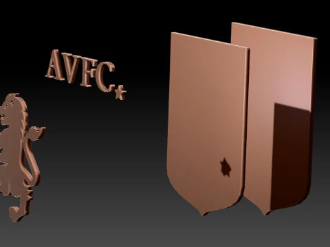 Premier League Aston Villa keychain badge printable and renderable 3D Print Model