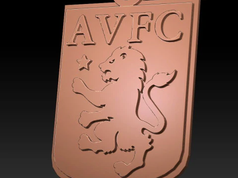 Premier League Aston Villa keychain badge printable and renderable 3D Print Model
