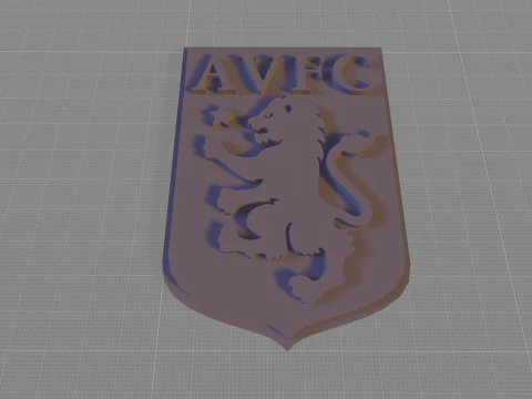 Premier League Aston Villa keychain badge printable and renderable 3D Print Model