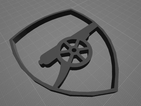 Premier League Arsenal keychain badge printable and renderable 3D Print Model