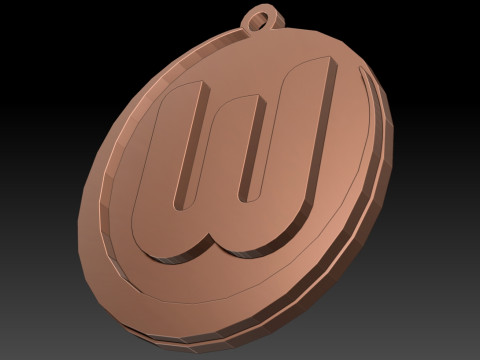Bundesliga Wolfsburg keychain badge shield Modèles 3D en vedette