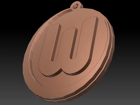 Bundesliga Wolfsburg keychain badge shield 3D Print Model